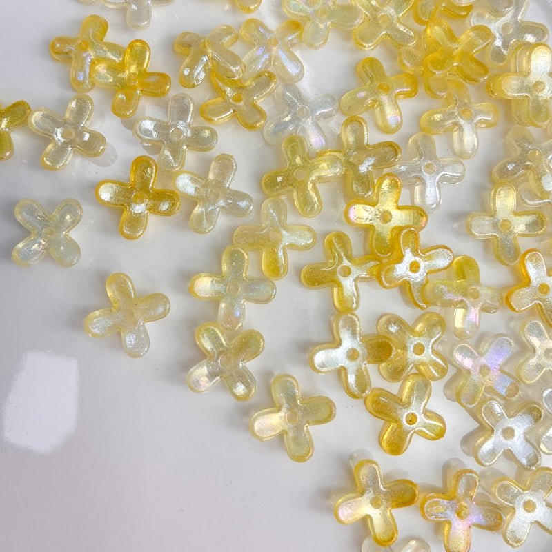 Perles de fleurs acryliques 4-Petal Lumineuses Glow-in-the-Dark