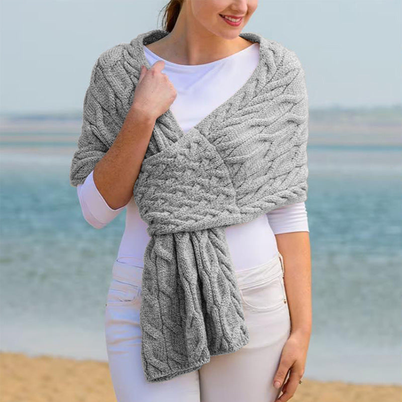 Fashionable femmes tricoté écharpe de châle