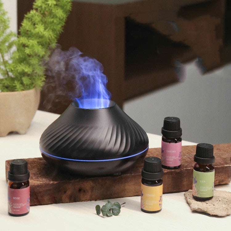 Accueil Machine d'aromathérapie à flamme créative de sept couleurs avec lumière ambiante