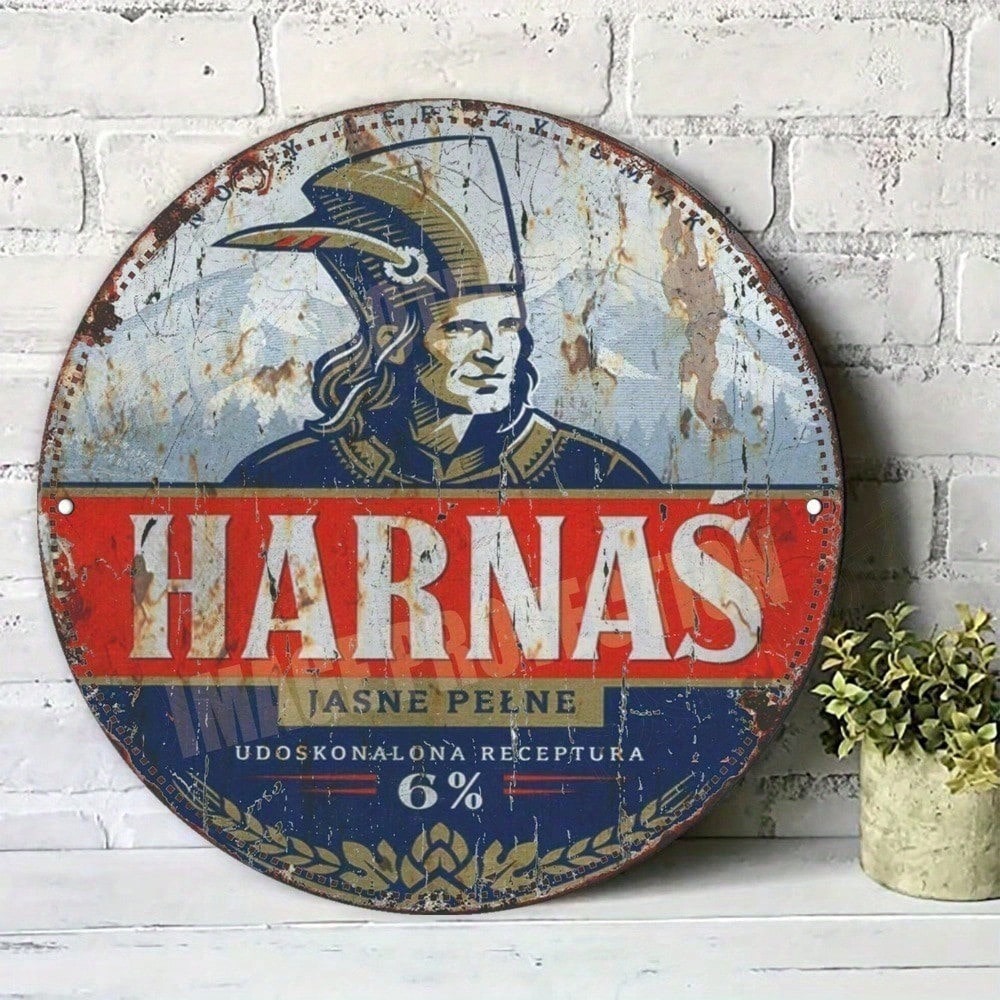 HARNAS Retro Rond Aluminium Plaque Vintage Wall Art