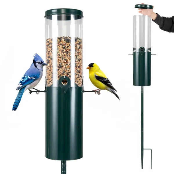 Anti-squirrel standing bird feeder, 4 feeding points