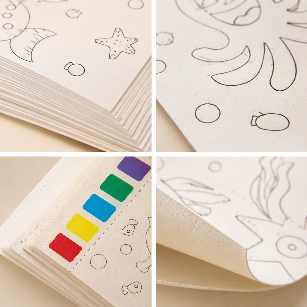 Set de peinture 9 pièces Diy: Comprend 8 feuilles de papier d'art épais