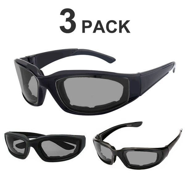 3 paires moto sport motard vélo lunettes d'équitation résistant au vent protection des yeux sports goggle