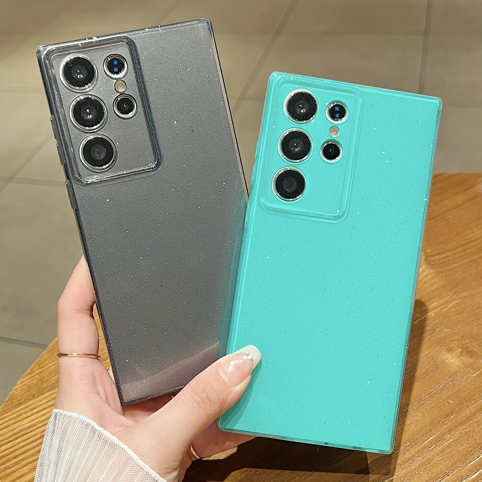 Étui de téléphone Jelly Soft Shell, tout compris, pour glitter fin trou