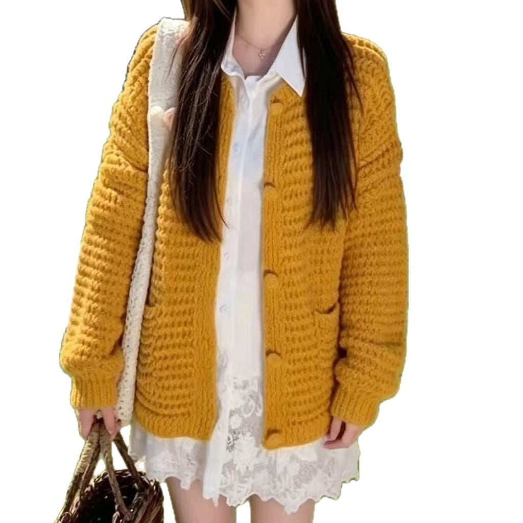 Manteau de couleur solide Laid-back Top Femmes Laid-back Style