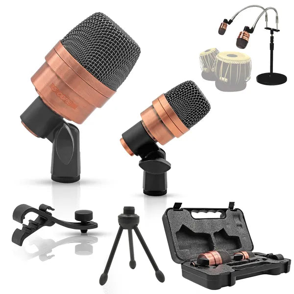 5 Core Tabla Mic Indian Instrument Microphone Set pour Bayan & Dayan Dholak Uni-directionnel