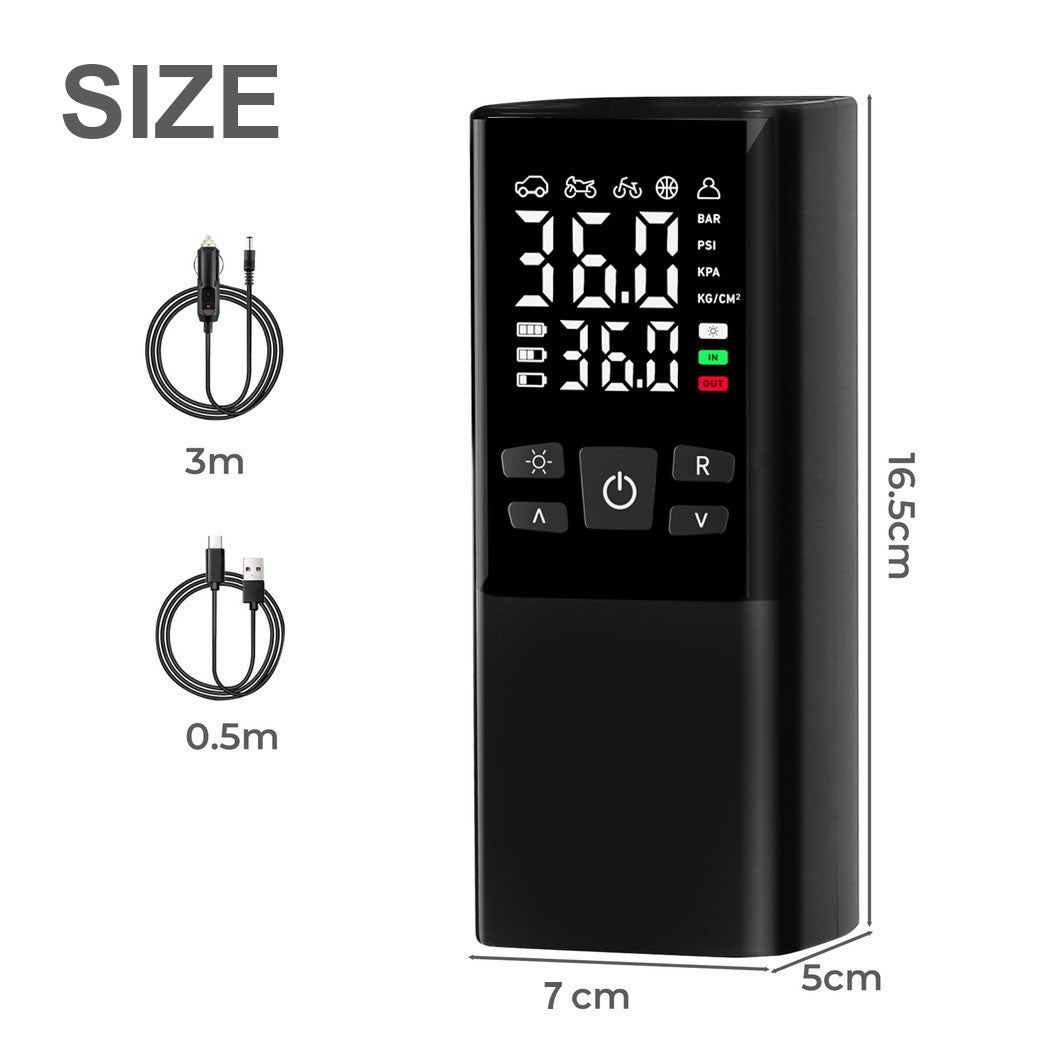 Pompe à compresseur d'air rechargeable numérique sans fil pour pneumatiques de voiture UK