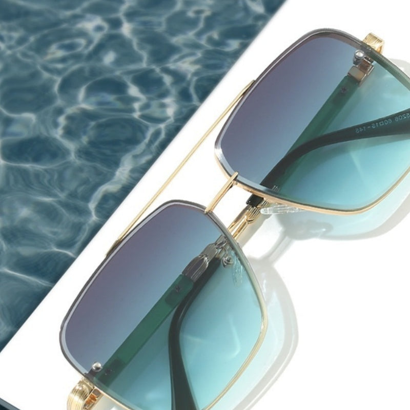 Lunettes de soleil en métal pour hommes