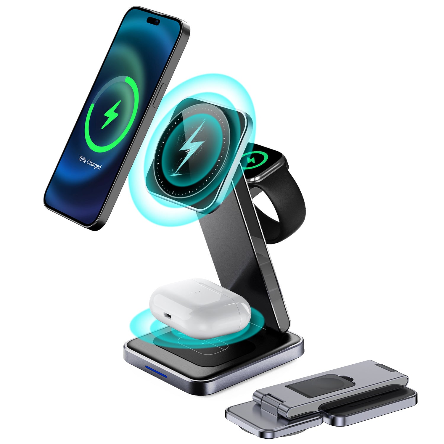 Chargeur sans fil en alliage pliant