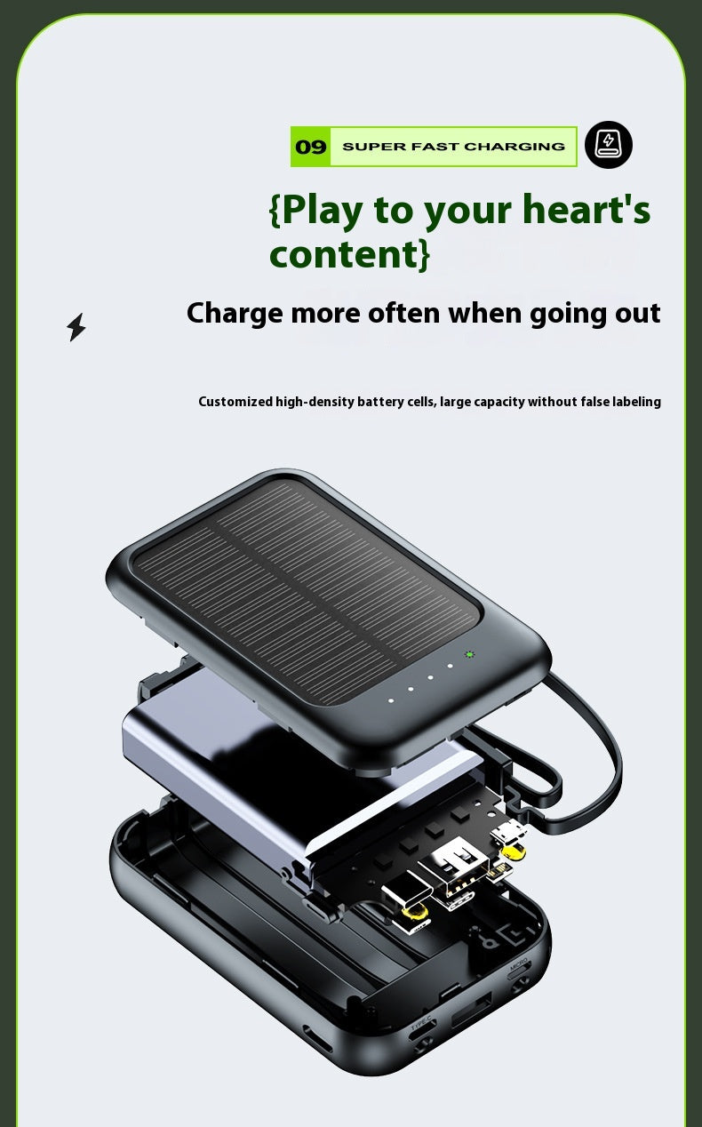 Unité de recharge solaire avec câble Camping Portable Grande Capacité Alimentation Mobile