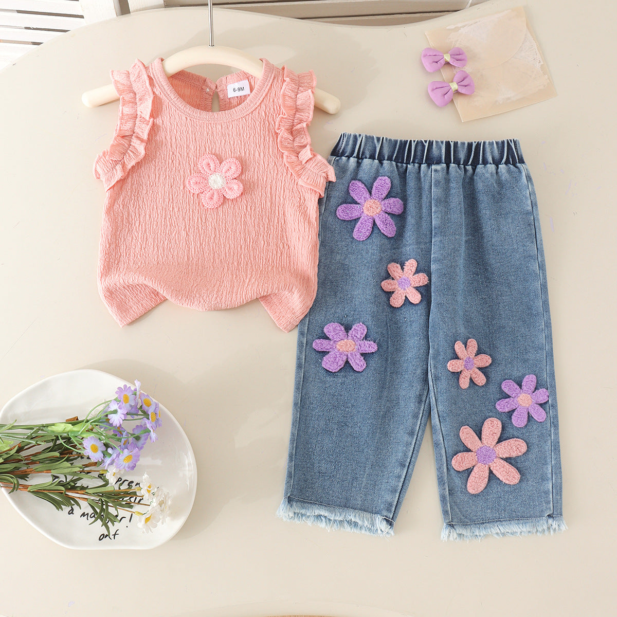 Vest Long Pantalons Enfants Vêtements Ensemble de deux pièces