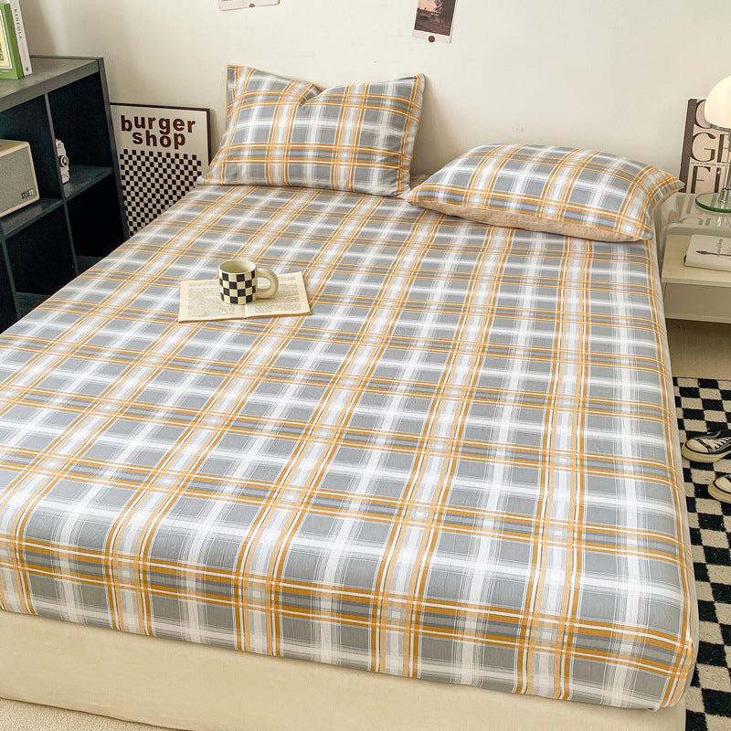 Minimalist Coton Lavé Couleur Solide Produit simple Fitted Sheet