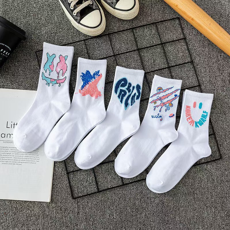 Chaussettes Tube Chaussettes Longues Hommes Sports Blanc Respirant