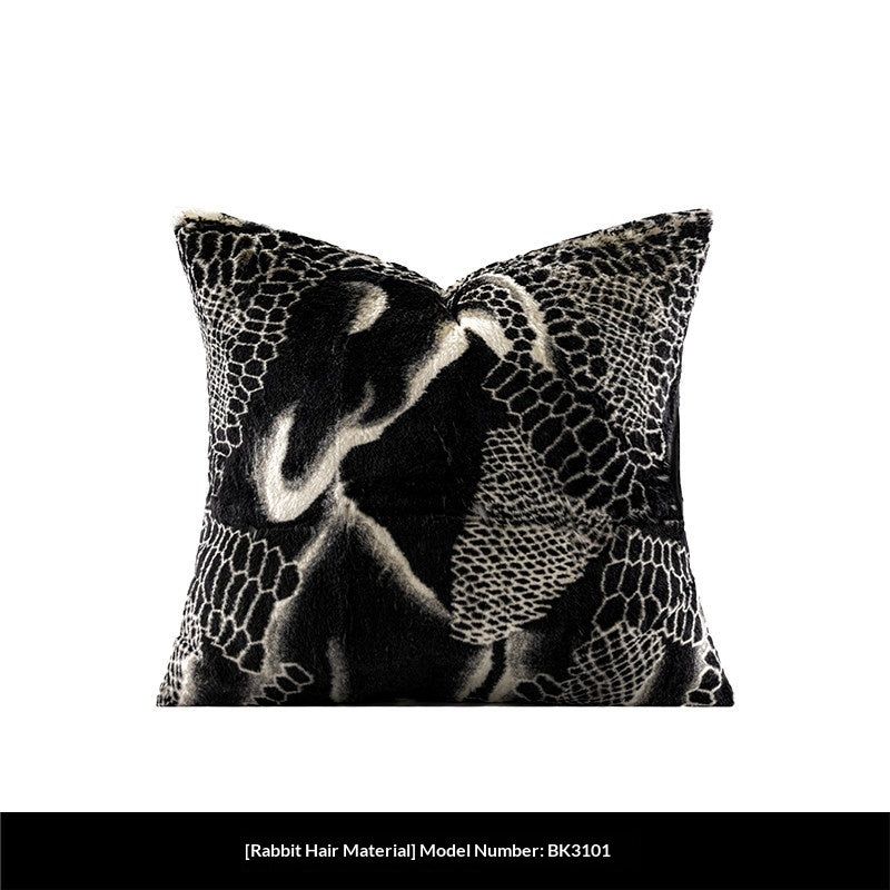 Troisième espace Luxueux Villa Clubhouse Salon Canapé Coussin Couverture avec la fourrure de lapin doux
