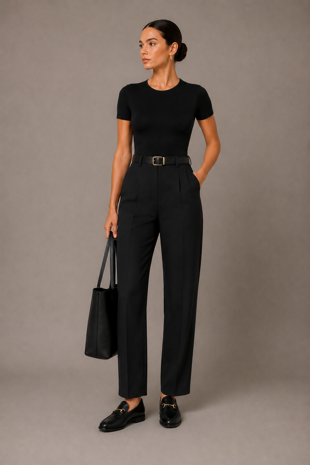 Bodysuit à manches courtes en col rond pour femmes Soft Stretch Basic Fitted One Piece Top