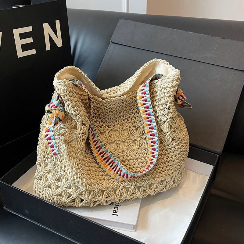 Sac en paille de style marine pour femmes parfaits pour les vacances d'été sur la plage