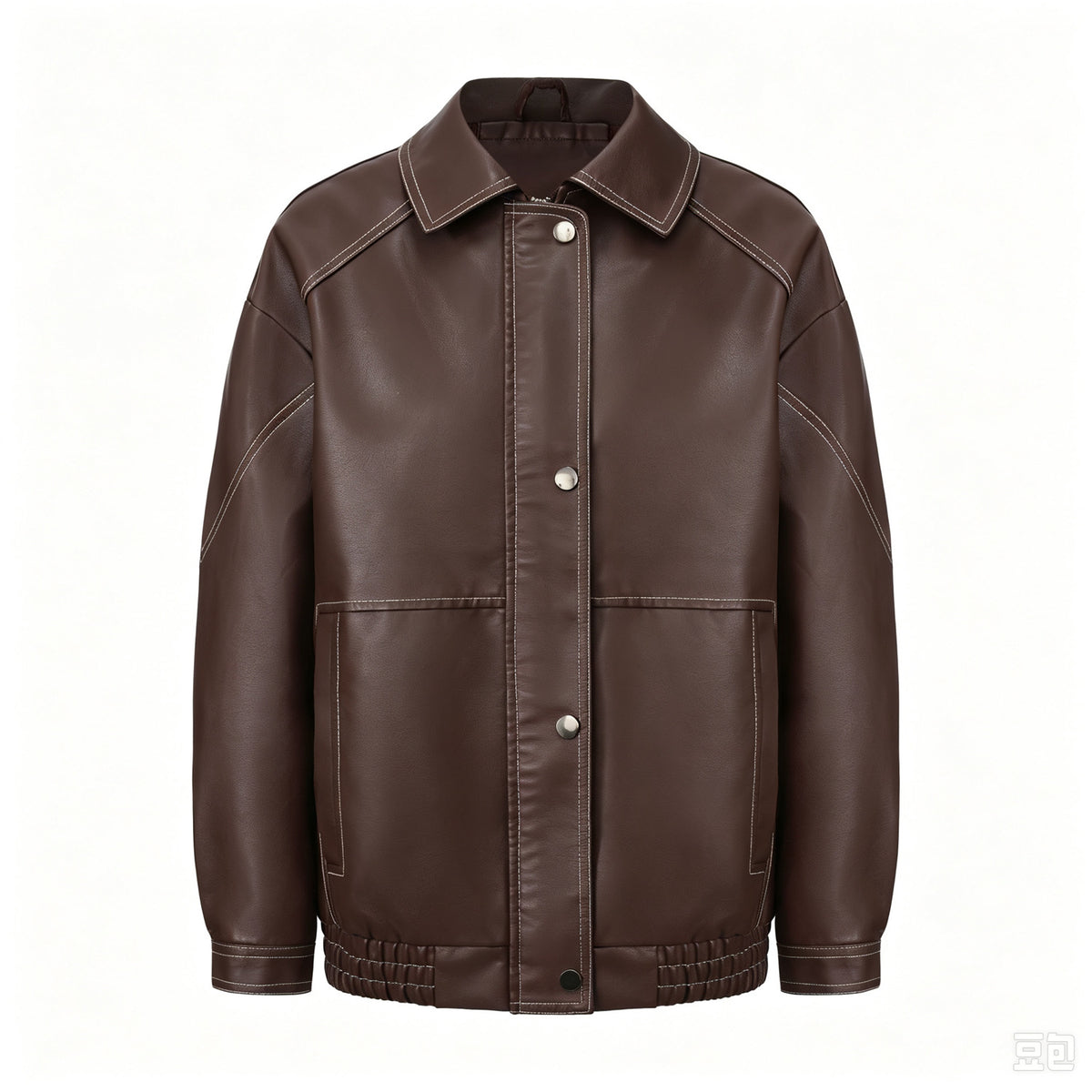 Veste de moto de style surdimensionnée en cuir pour femme Printemps et automne Fashio