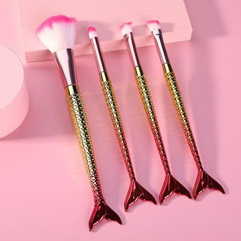 Brosse de maquillage des yeux pour sirène graduée 4 pièces Portable