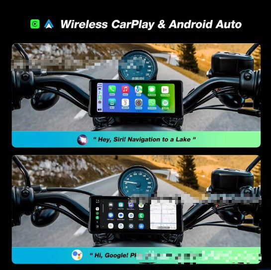6.86 pouces Motorcycle Driving Recorder HD Dual Lens Projection Screen Navigation