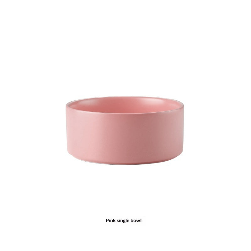 Solid Color Minimalist Accueil Utilisation Céramique Cat Food Feed Bowl