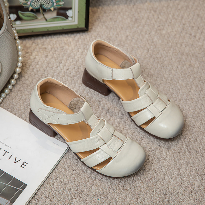 Sandales Retro Woven Chunky-heel pour femmes
