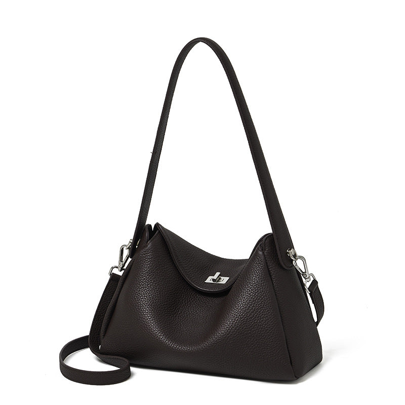Sac transversal de navette en cuir véritable mono-épaule