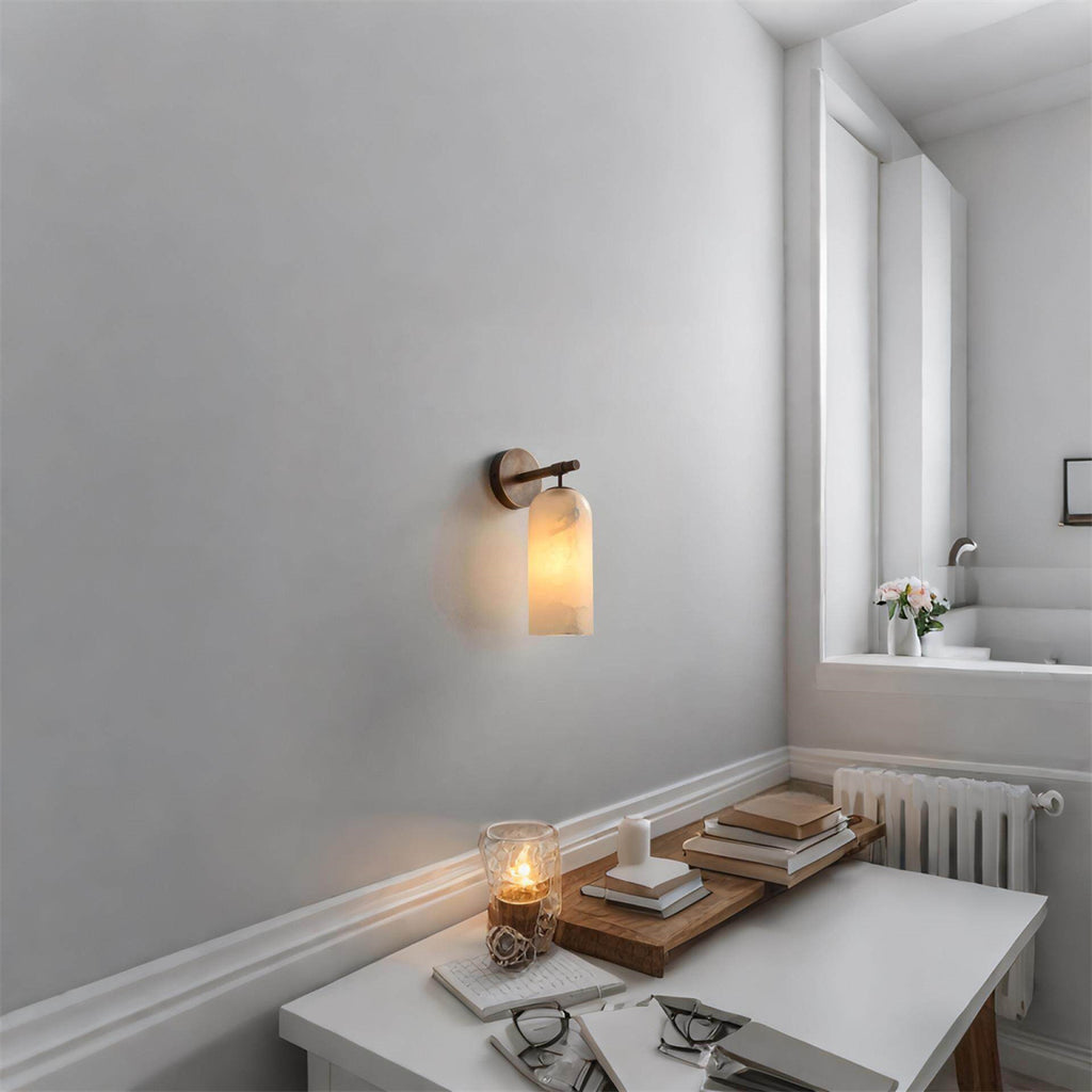 Lampe murale en cuivre de marbre simple En Espagne