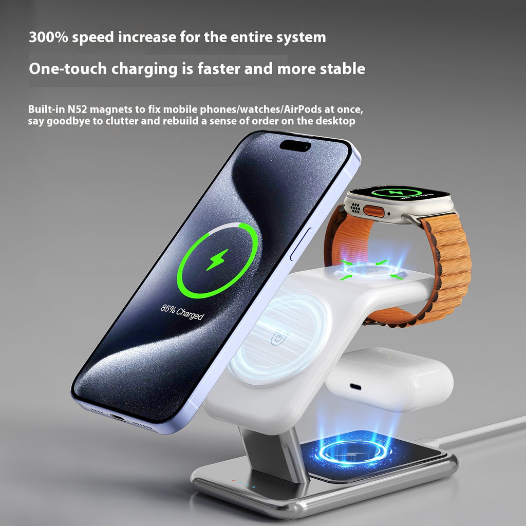 Chargeur de radiotéléphone sans fil sur support magnétique