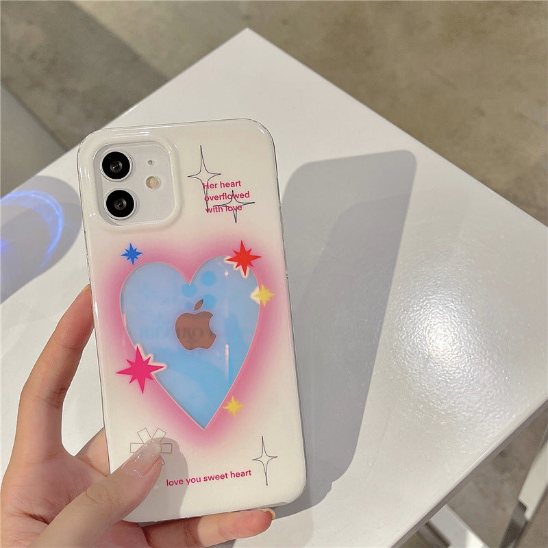 Fille coeur ins Laser amour approprié pour téléphone portable cas