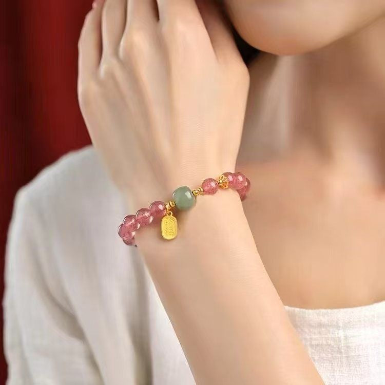 Bracelet en cristal Berry Attracts Peach Blossom Bracelet en cristal Berry Bracelet en cristal rose