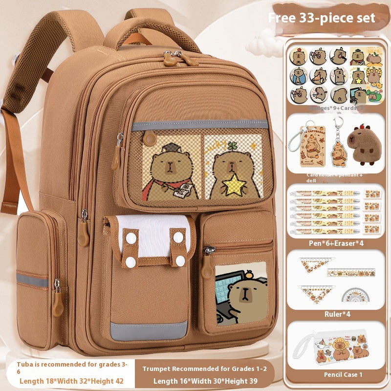 Cartoon Water Dolphin Kapabala Sac à dos de l'école primaire