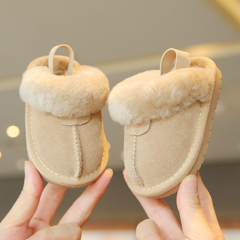 Suede Chaussures en coton doublé de polaire pour la marche des enfants