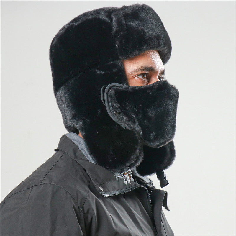 Ushanka Hommes et femmes Imitation Lapin fourrure extérieure Earmuffs Chapeau