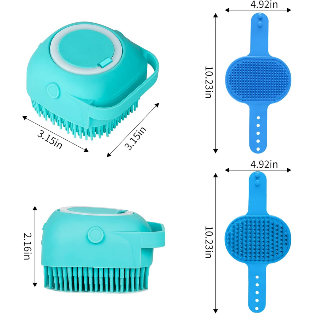 6PCS brosse de bain de chien brosse de dents chien réglable poignée Shampooing brossecrubber pour court long