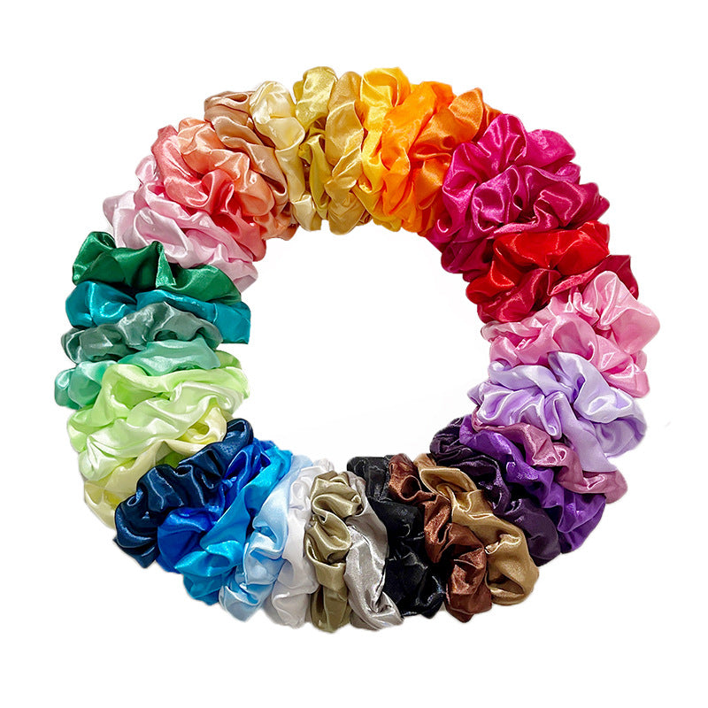 Solid Color Large Intestine Coiffure Anneau Fleur Bande de cheveux Accessoires de cheveux Bande en caoutchouc pour Ha