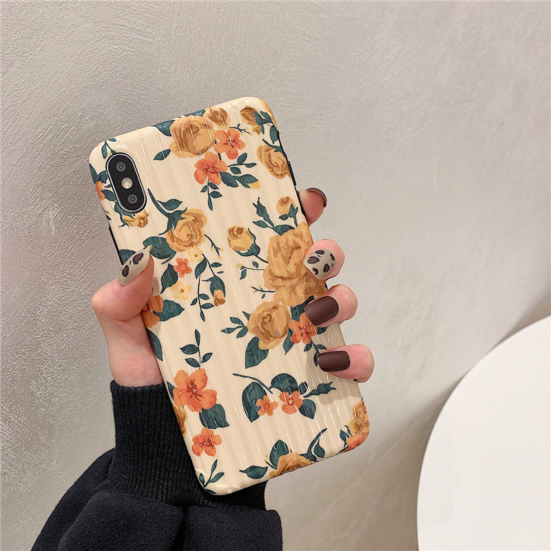 Fashionable et simple cas de téléphone à fleurs française