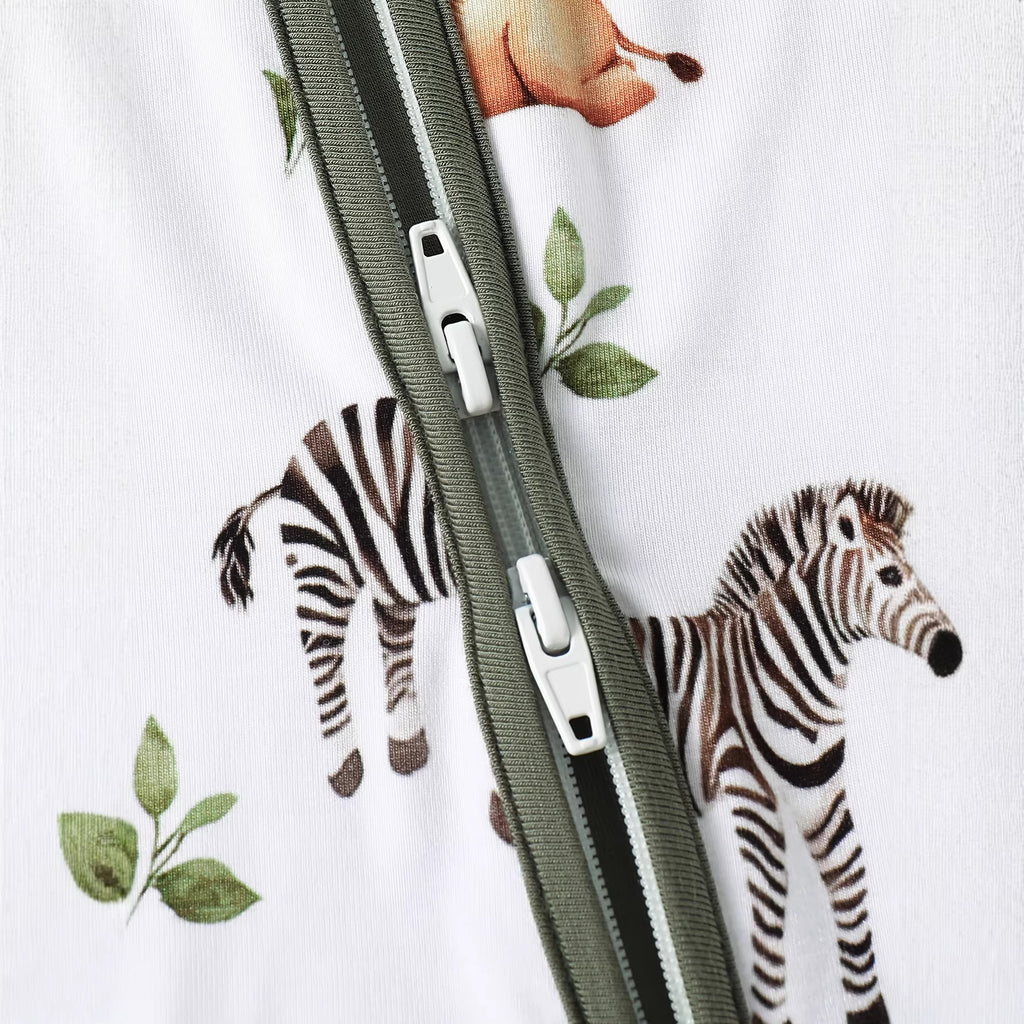 Onesie Zip-up d'impression numérique animal