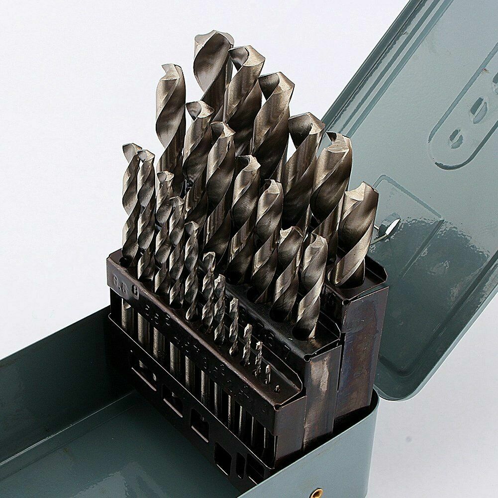 25 pièces HSS Twist Perceuse Bit ensemble 1-13mm 135 Degree Split Point pour l'acier métallique avec métal