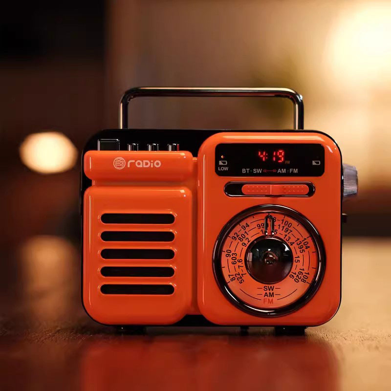 Haut-parleur bluetooth portable à énergie solaire extérieure rétro