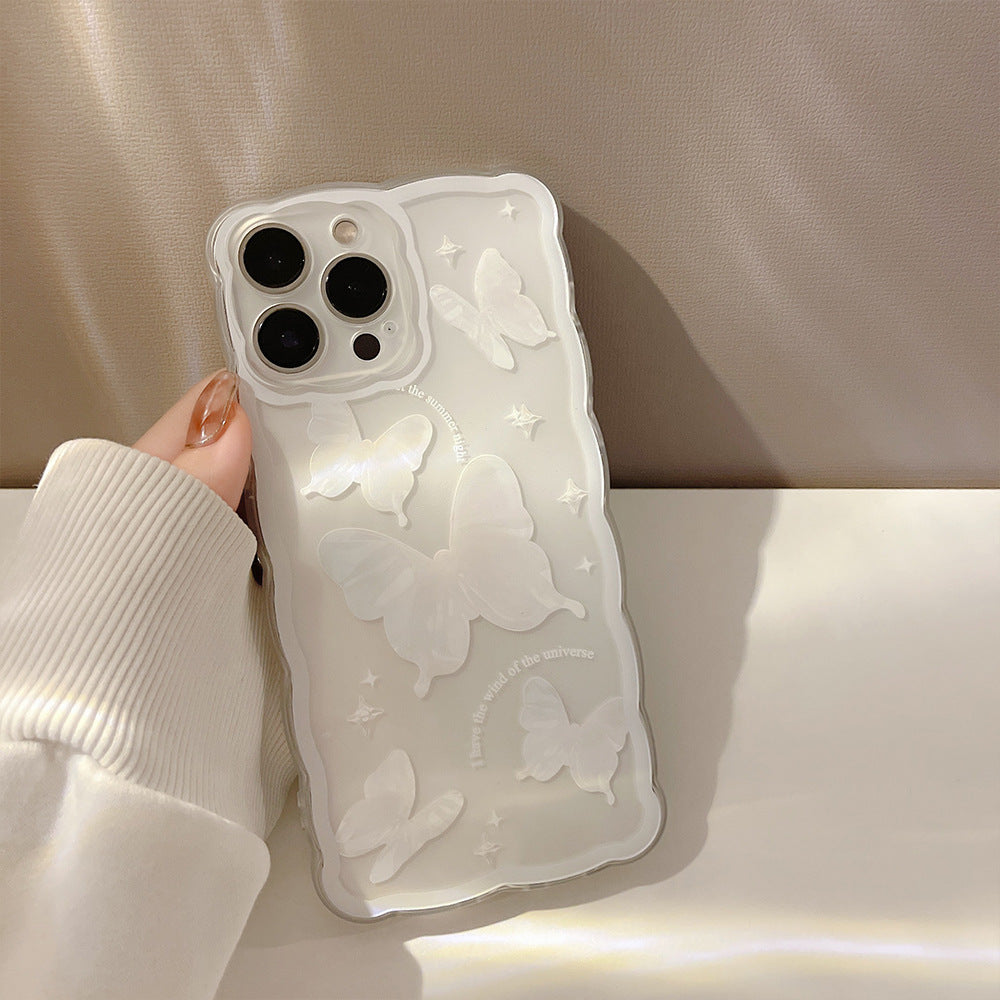 Simple Butterfly moderne affaire téléphonique transparente pour les femmes