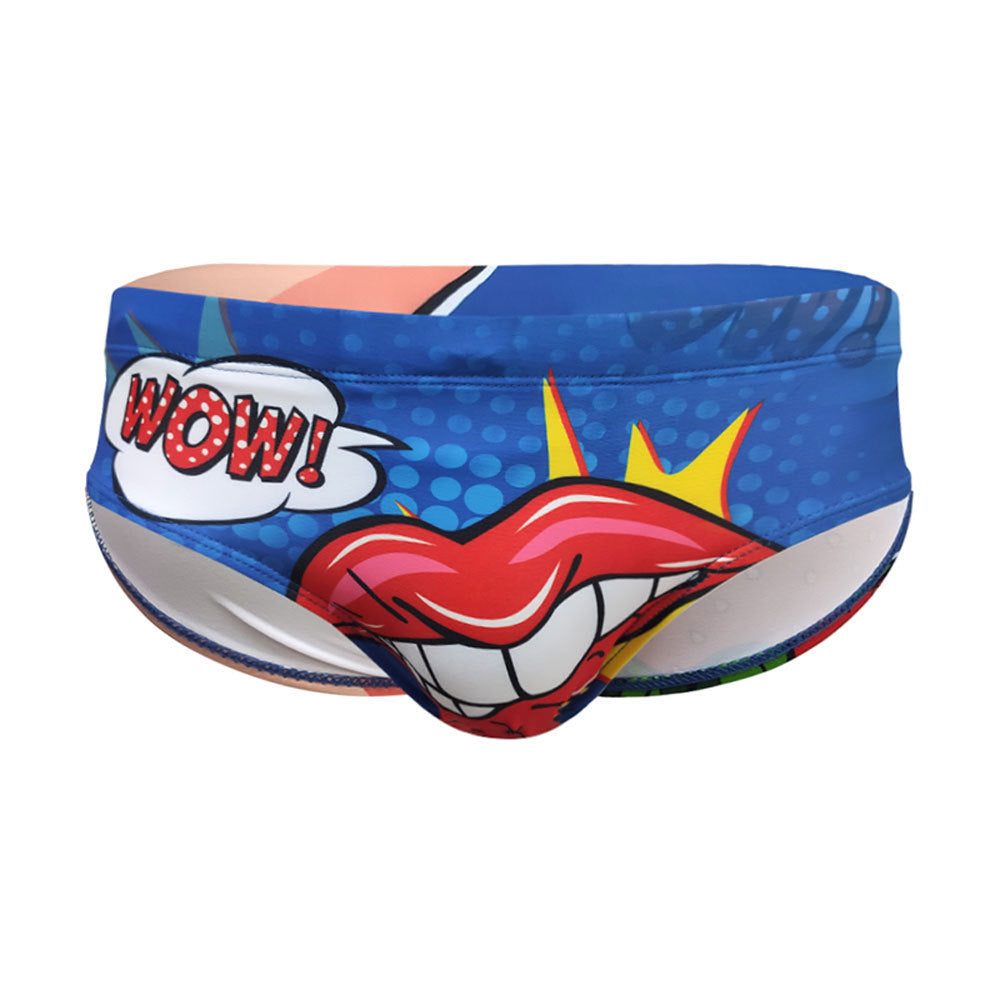 Lèvres sexy imprimées hommes Slips de bain Bikini Low Waist Beach Slips à séchage rapide