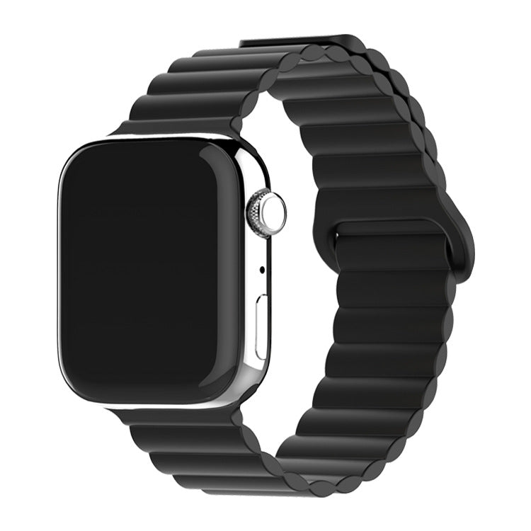 Bracelet de montre à boucle magnétique en silicone bicolore