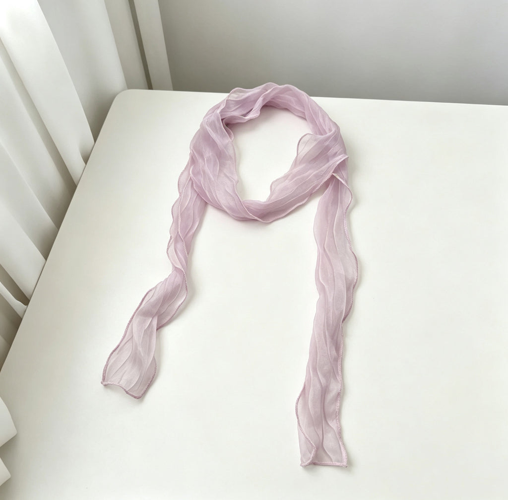 Écharpe longue polyvalente de couleur solide avec bords de wave