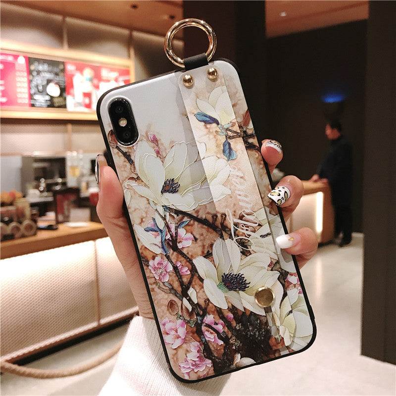 Bracelet bracelet Apple 12 Phone Case Couleur Style ethnique Bandes noires et blanches