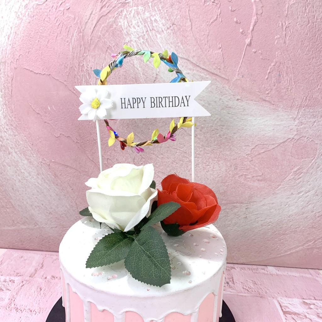 Cake d'anniversaire créatif ronde Garland Inserts de lumière