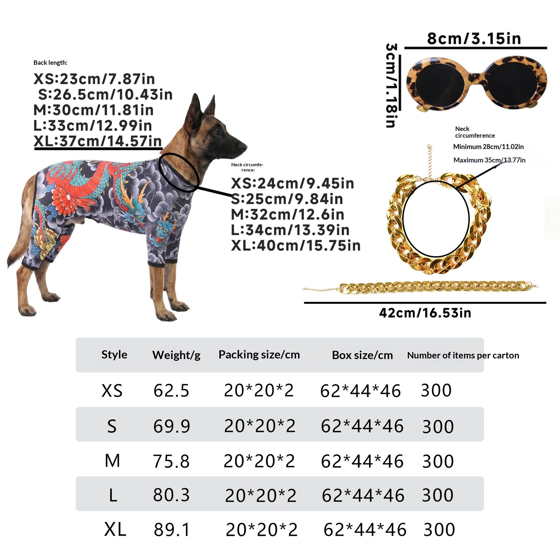 Vêtements de chien de tatouage à quatre pattes