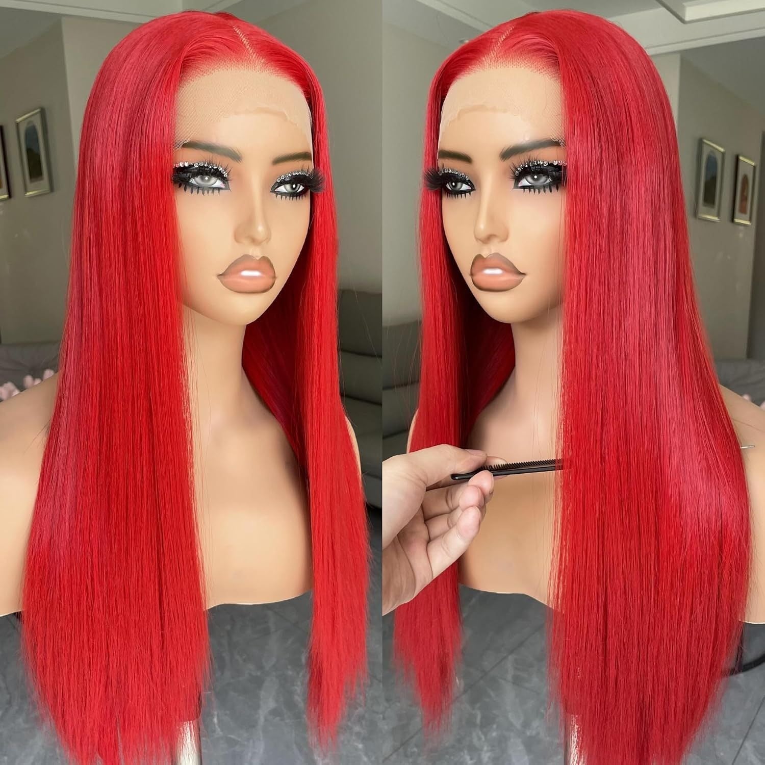 La dentelle tendance femme devant cheveux droits haute température