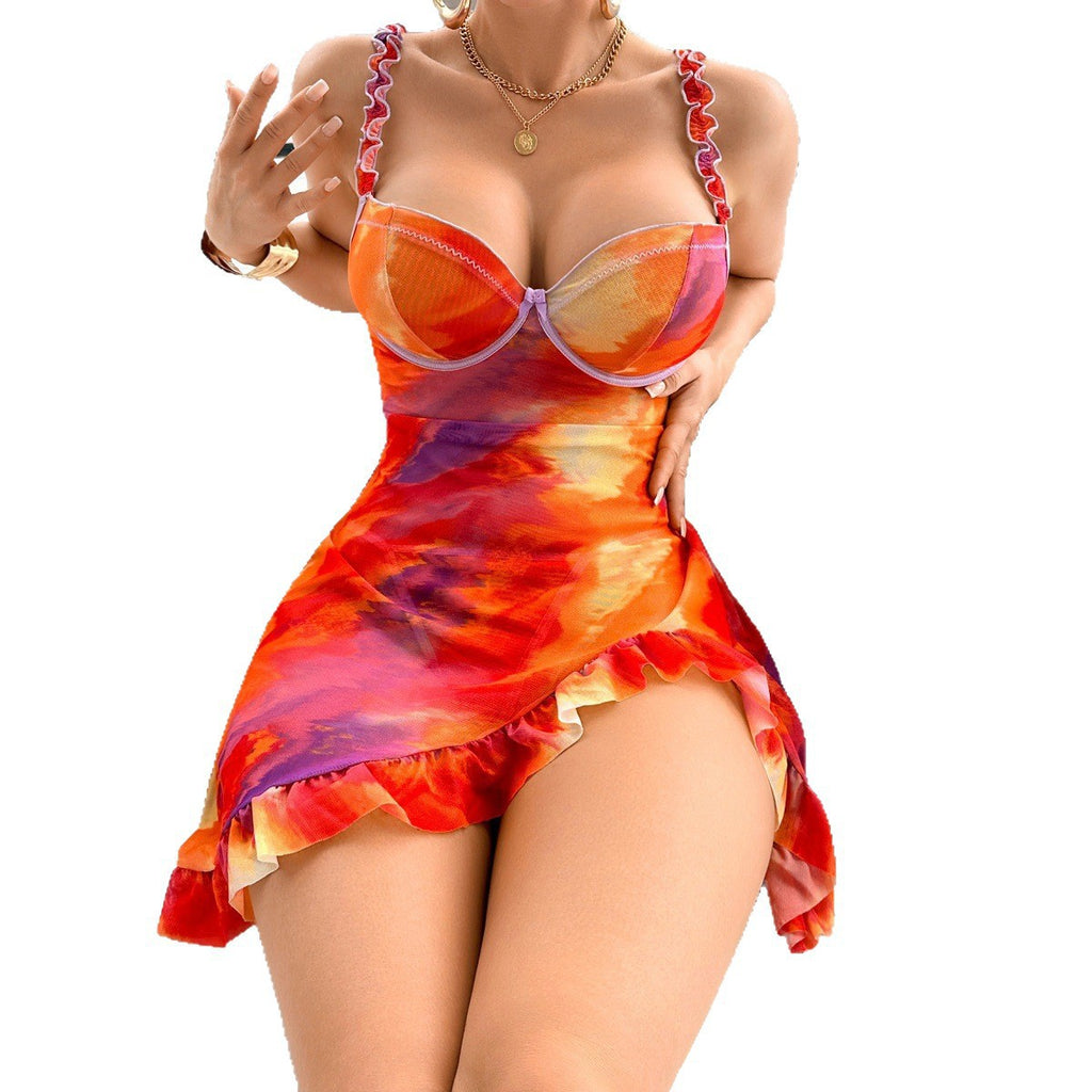 Tie-dye ultra-mince Camisole robe de nuit