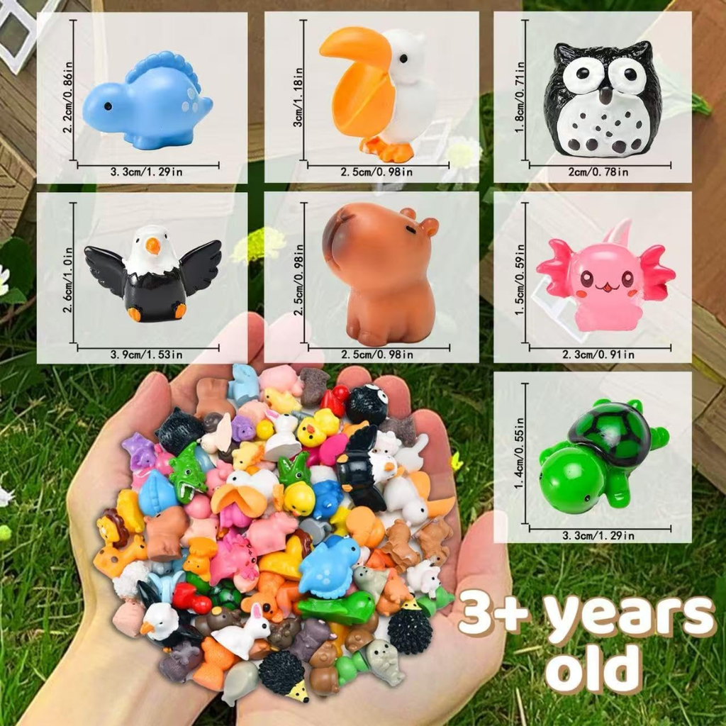 50 Pcs Mini résine animaux minuscules Résine animaux Figurines Bulk Miniature peu à cacher