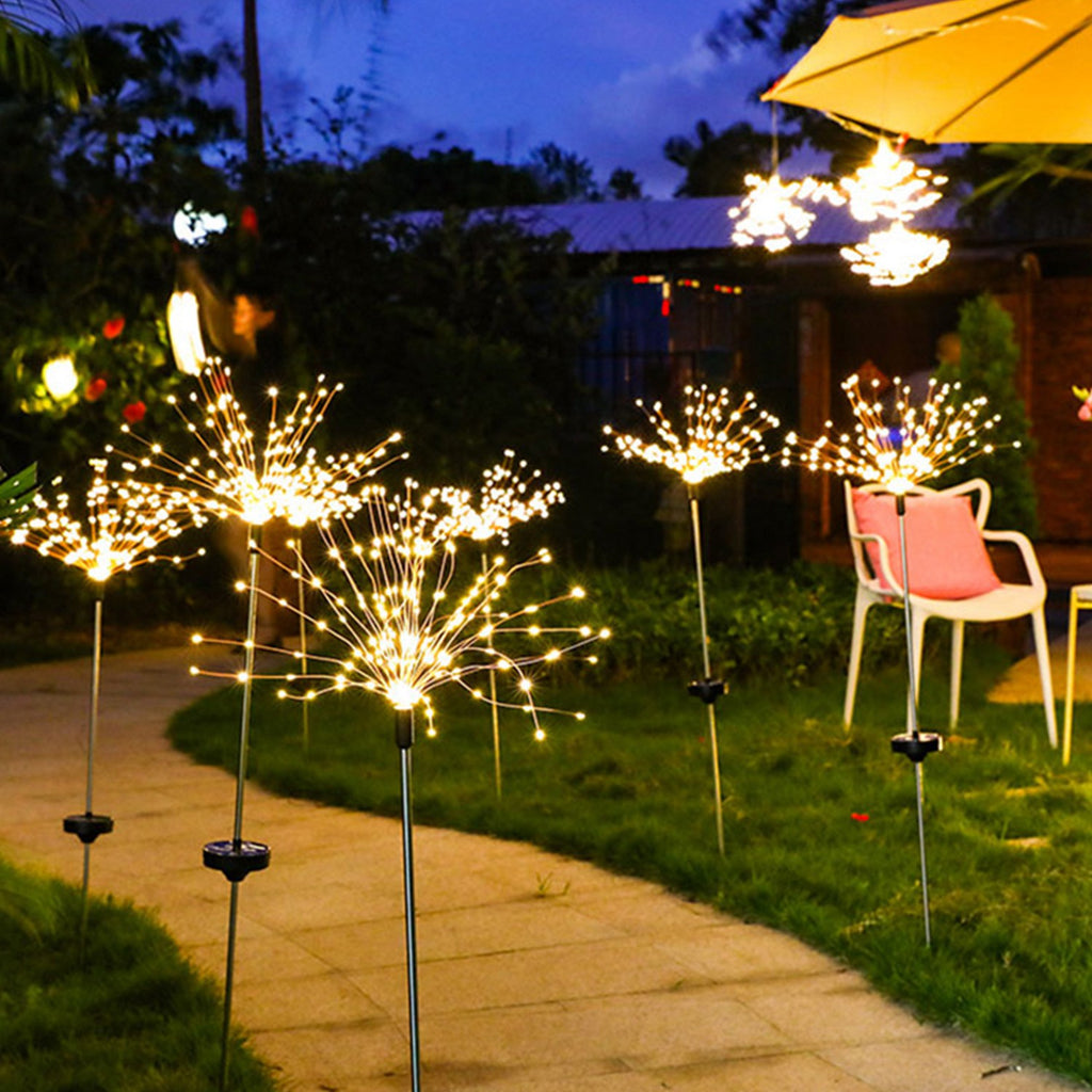 2Pcs Solar Powered Starburst Lights 240 LEDs Firework Lampe Jardin Chemin Lumières Decor pour Sp